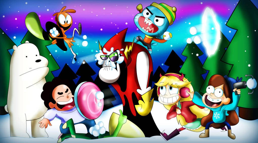 Cartoon Network and Disney Snowball Fight by xeternalflamebryx on