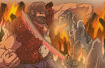 Randall Grey versus a Tikreet Battlemaster by RolandGrey