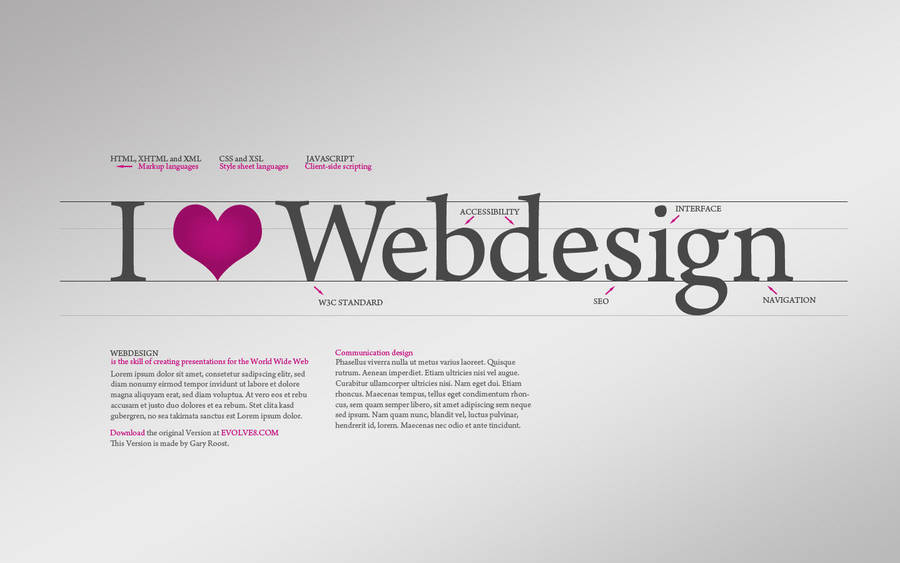 I love Webdesign Wallpaper by NiacinDes