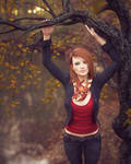 Standing under curved tree branch by pnn32
