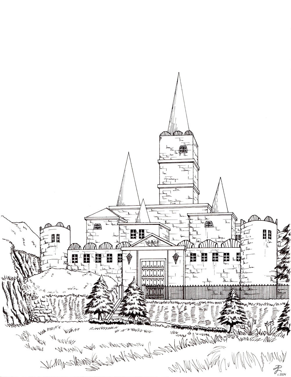 Hyrule Castle - lineart by Contraltissimo