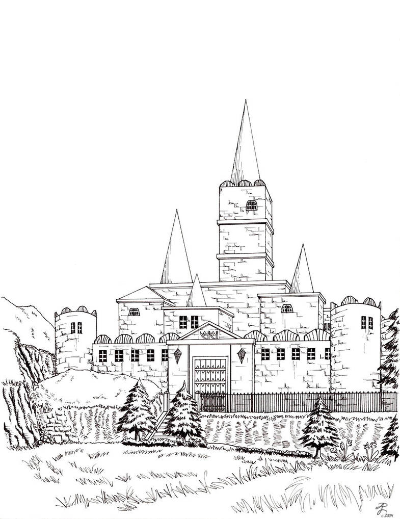 Hyrule Castle - lineart by Contraltissimo