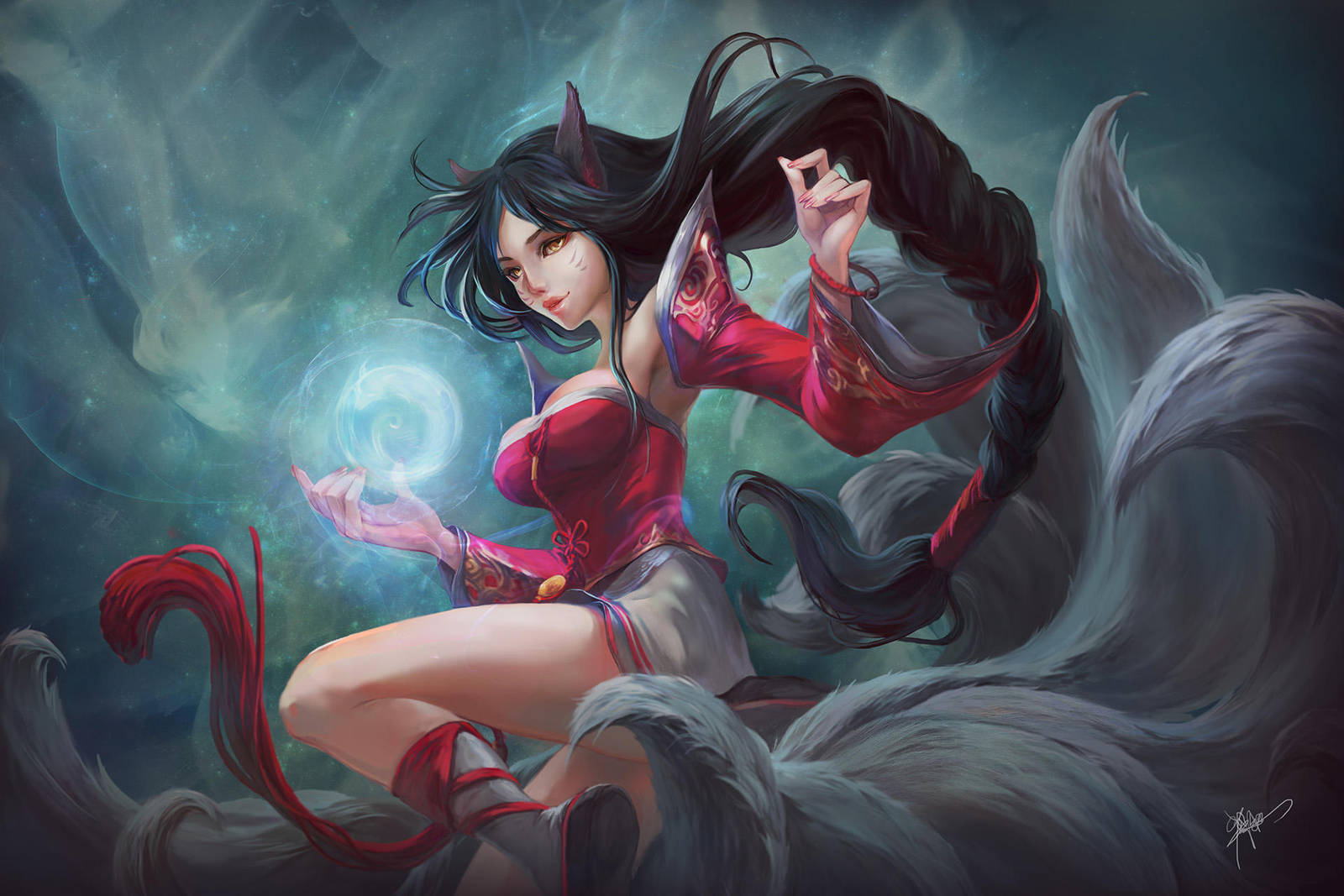 Ahri the sexy fox girl by koloromuj