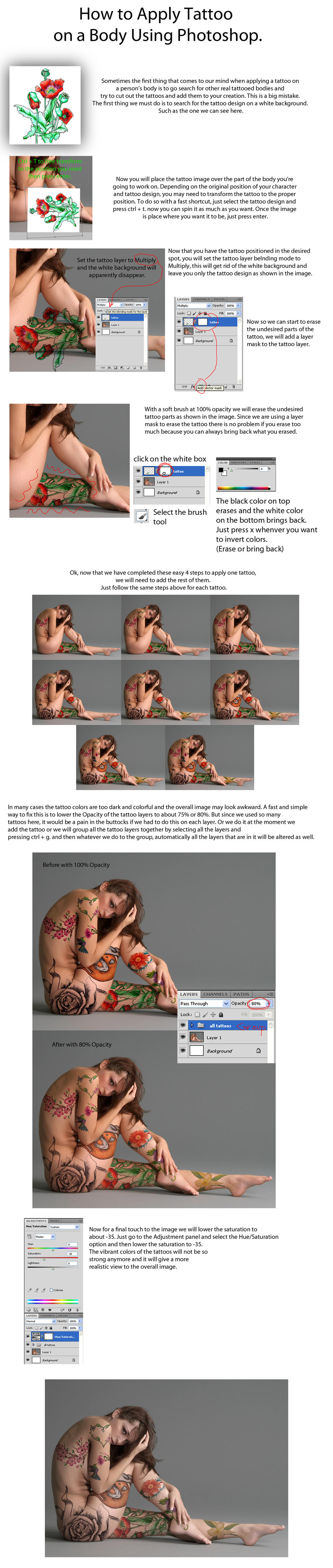 Apply Tattoo with Photoshop - TUTORIAL by PSHoudini