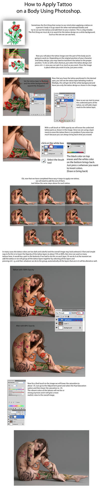 Apply Tattoo with Photoshop - TUTORIAL by PSHoudini
