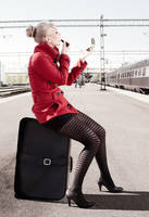 Waiting at the train station by Karl-Filip