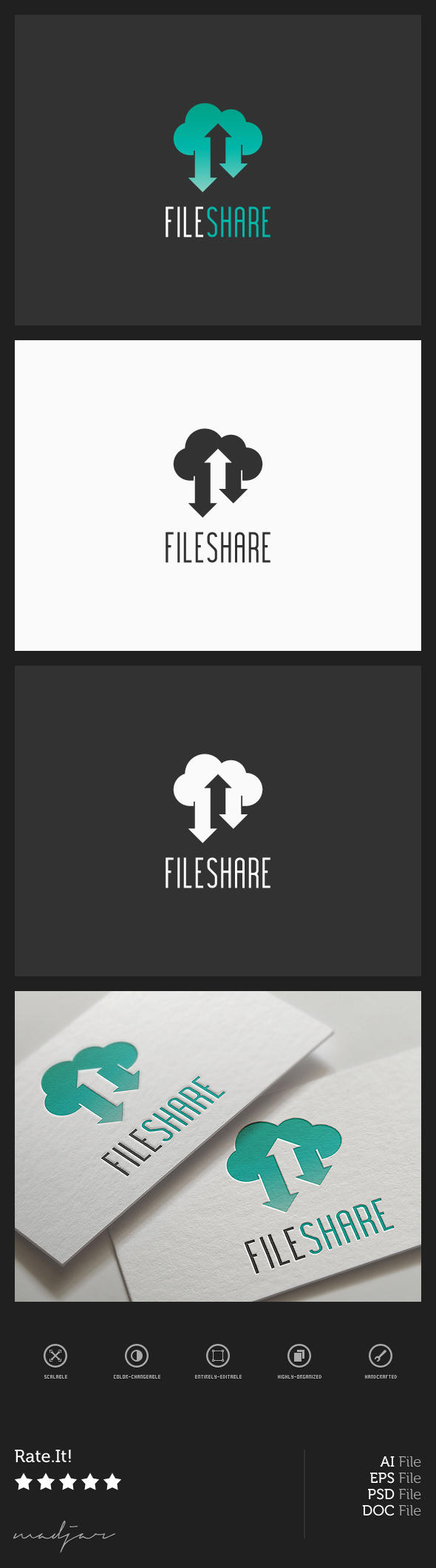Cloud Share Logo by madjarov
