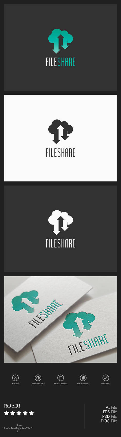 Cloud Share Logo by madjarov