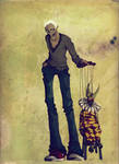 Isaak and puppet by onegreyelephant