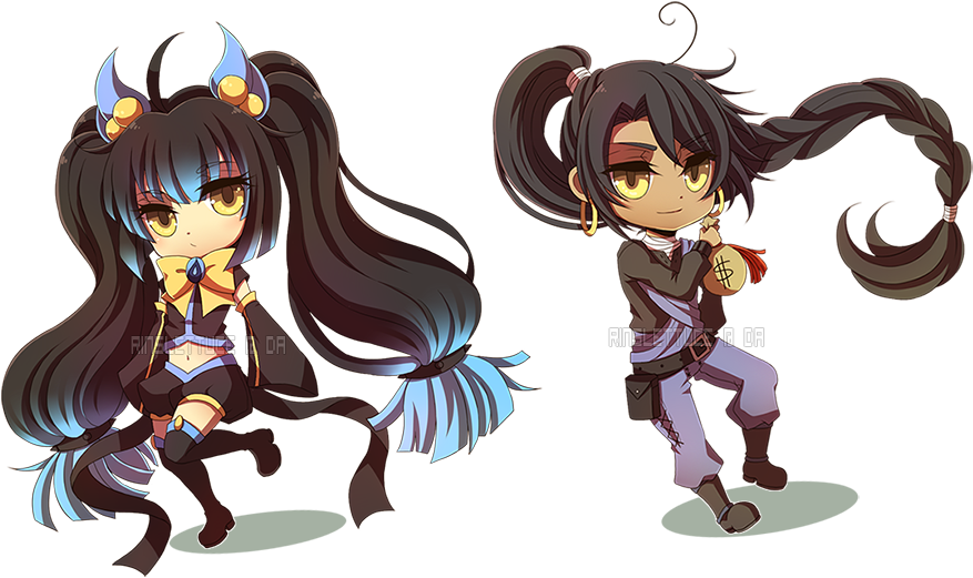 Commission - Oro-tan and WinterCupcake by Rinslettuce