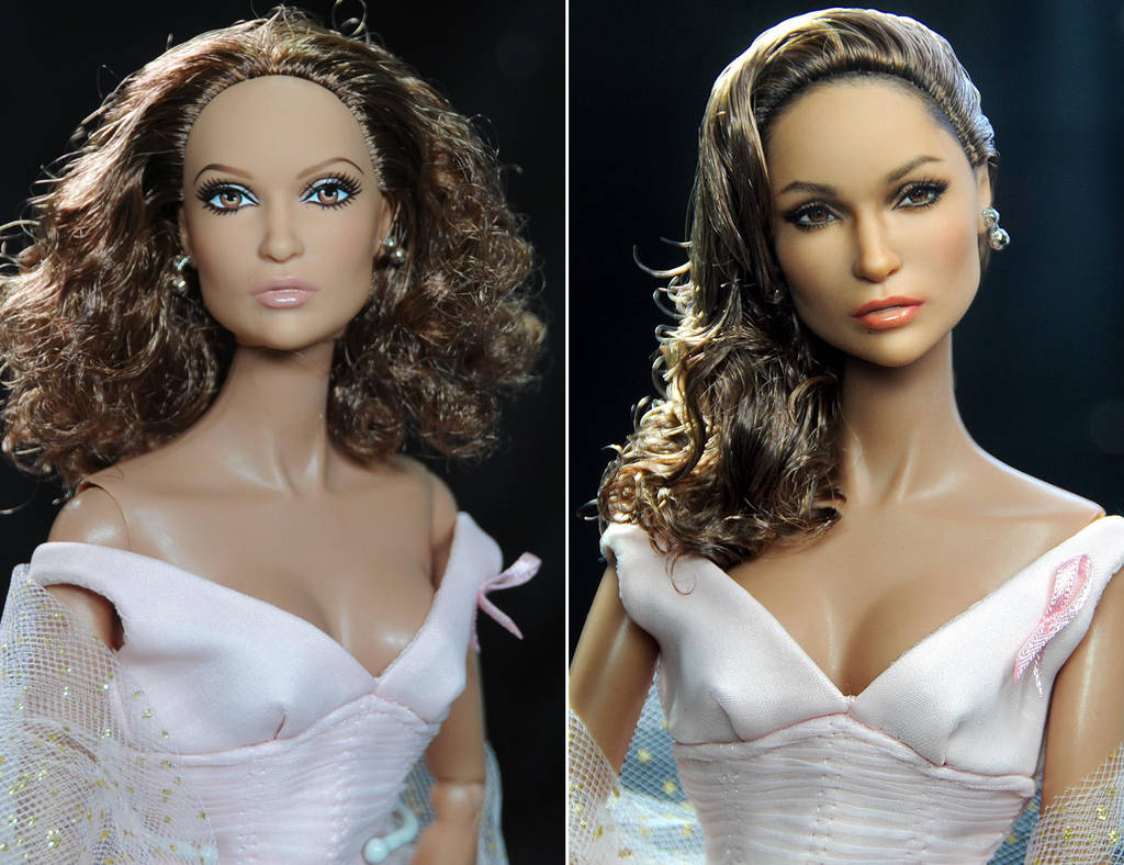 Jennifer Lopez as repainted by artist Noel Cruz by farrahlfawcett