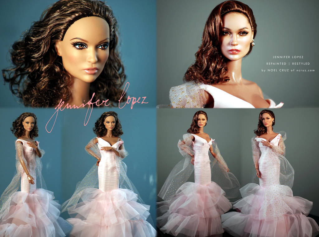 Jennifer Lopez as repainted by artist Noel Cruz by farrahlfawcett