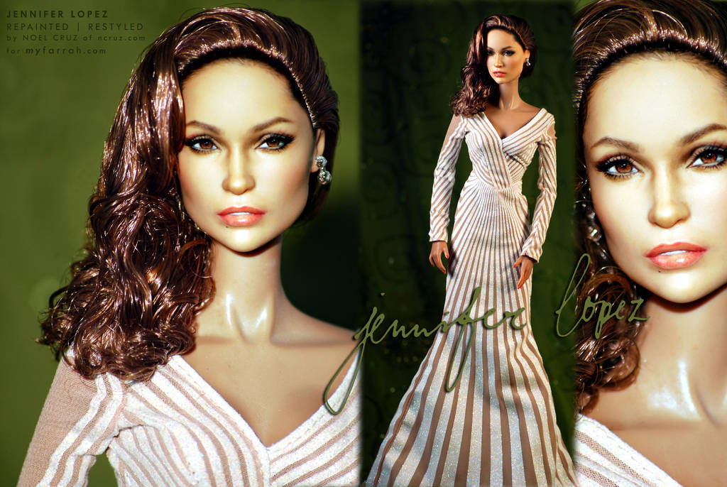 Jennifer Lopez as repainted by artist Noel Cruz by farrahlfawcett