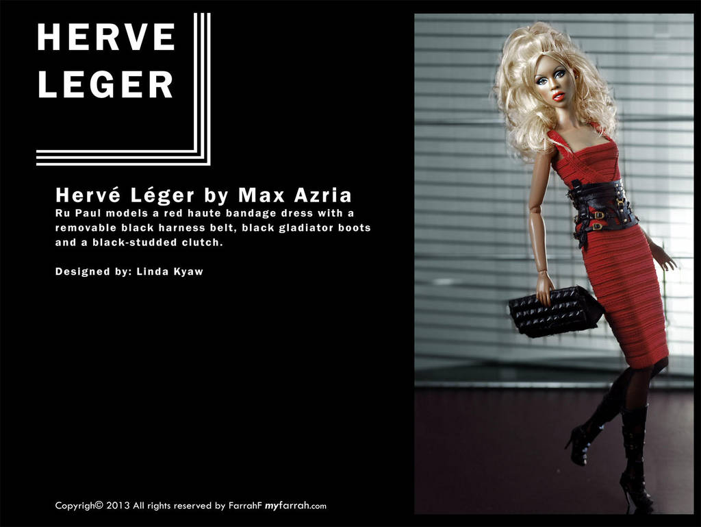 RuPaul models Herve Leger by Max Azria by farrahlfawcett
