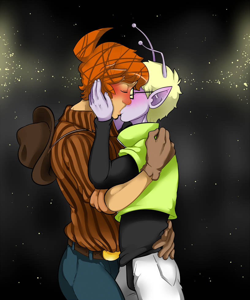 COMMISSION: Kissing by DarkChibiShadow