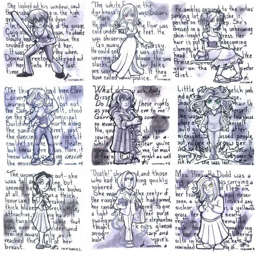 Inktober 2017: Stephen King's ladies part 1 by luxshine