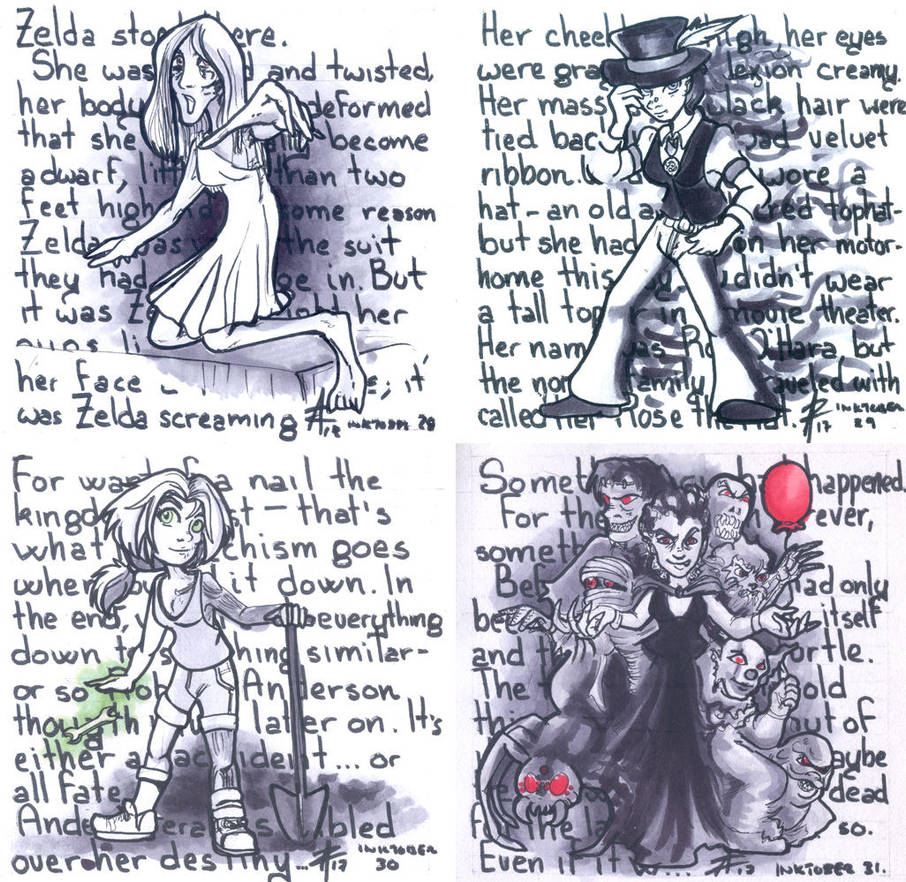 Stephen King ladies, Inktober 2017, part 4 by luxshine