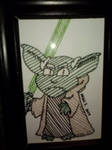 Grumpy Yoda framed by GreenUnicornArt