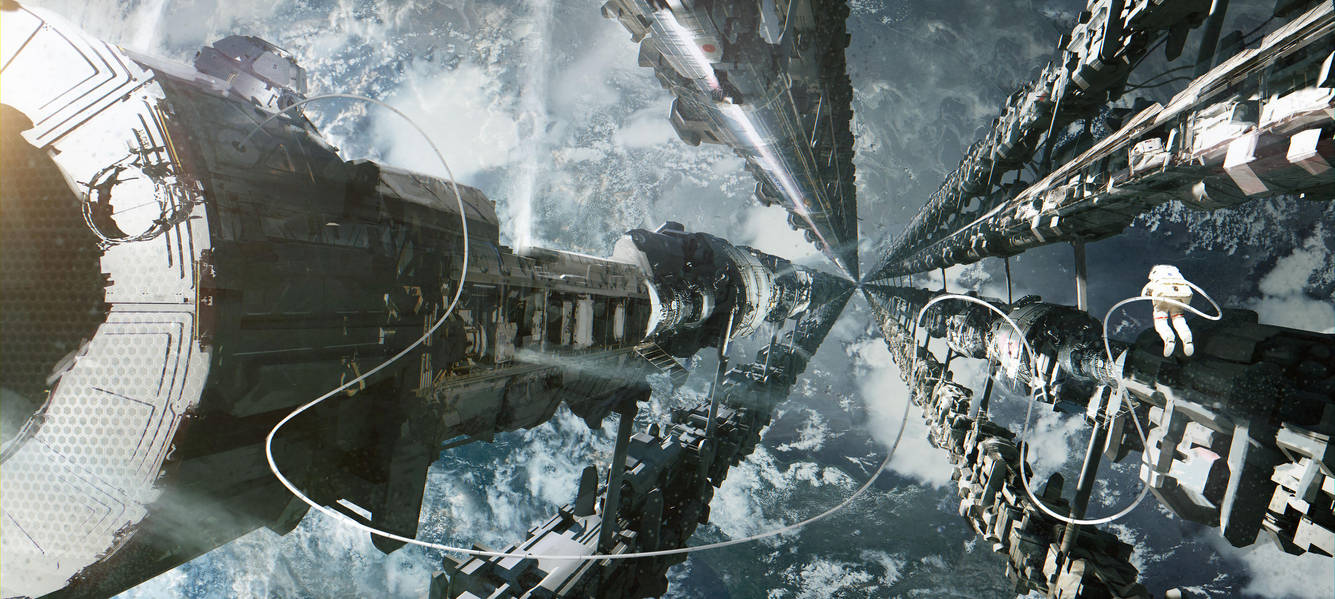 Space Man above Orbital Tether by everlite