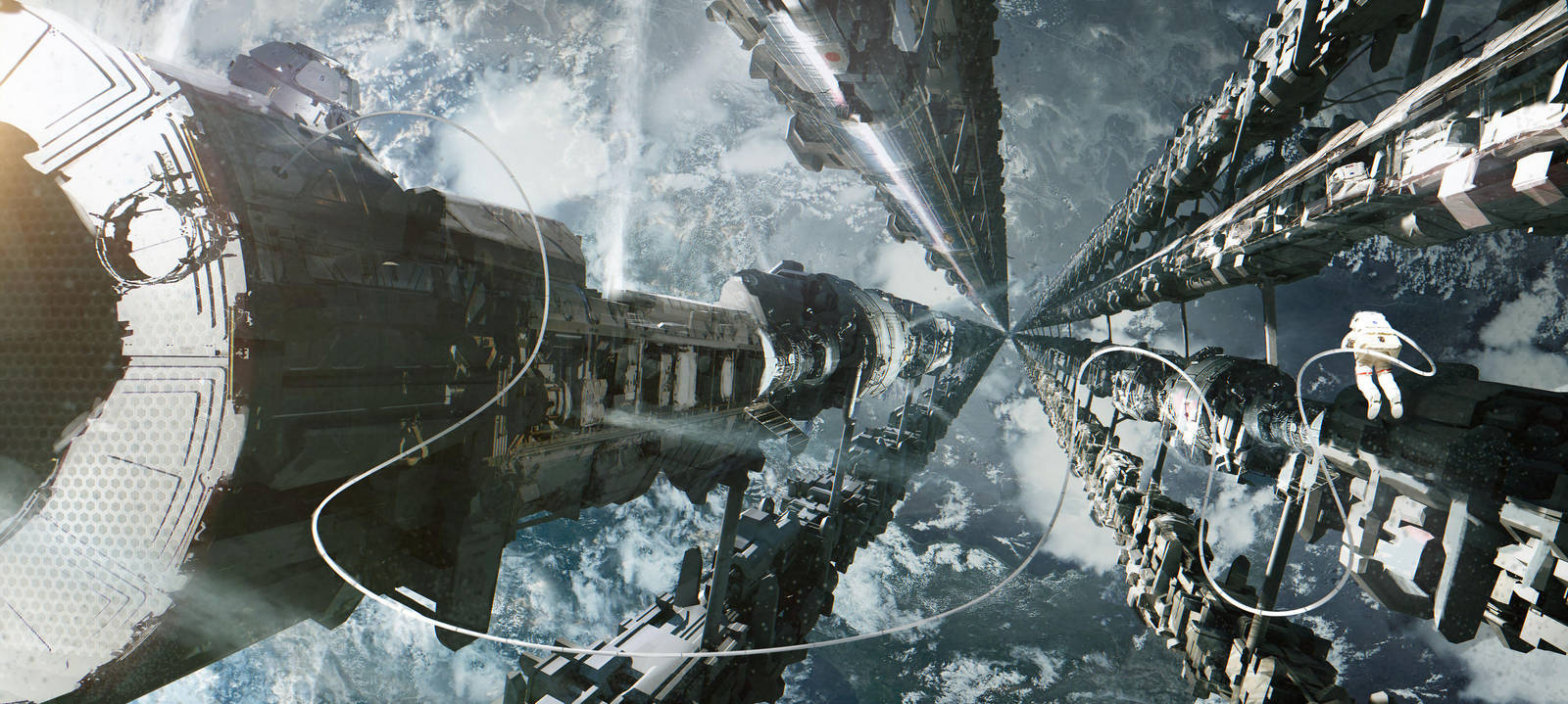 Space Man above Orbital Tether by everlite