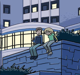 Outside the residence hall by itswalky