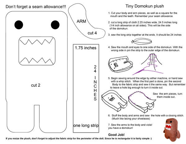 Domokun Plush tutorial by chronicdoodler