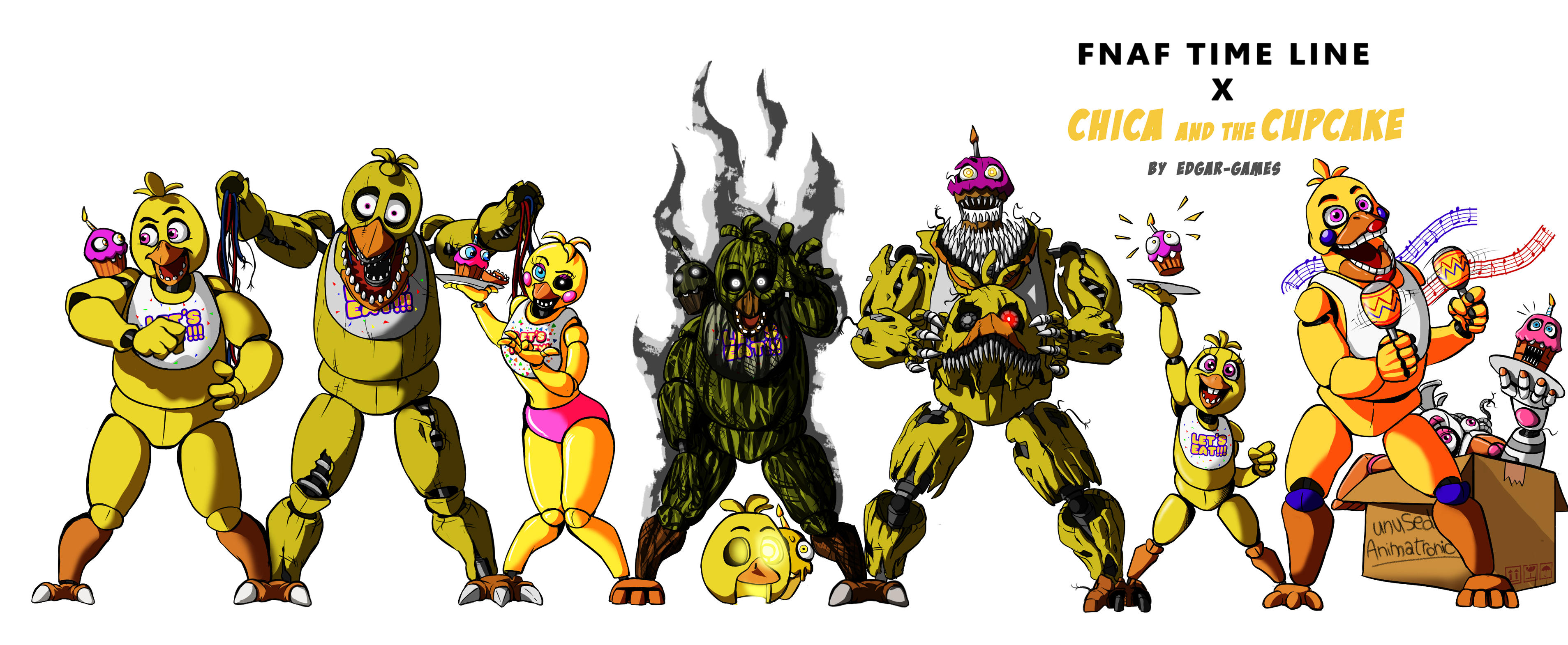 Chica and the CupCake FNAF (Time Line) by Edgar-Games
