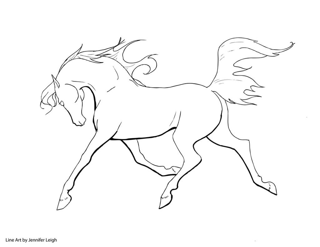 Free Arabian Horse Line Art by jennyleigh on DeviantArt