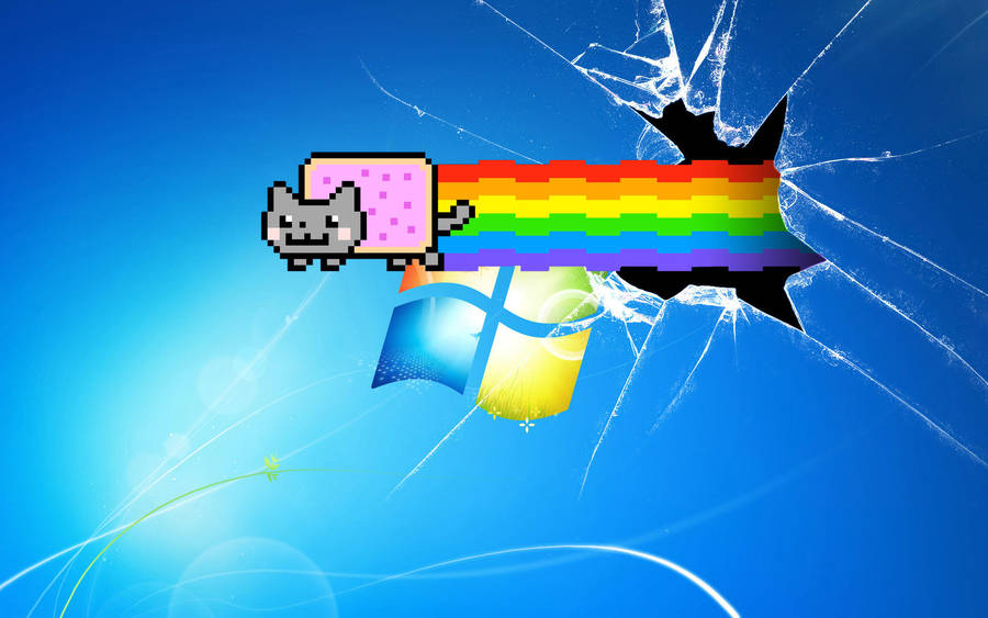 nyan cat broken desktop wallpaper by daniel10alien on deviantart