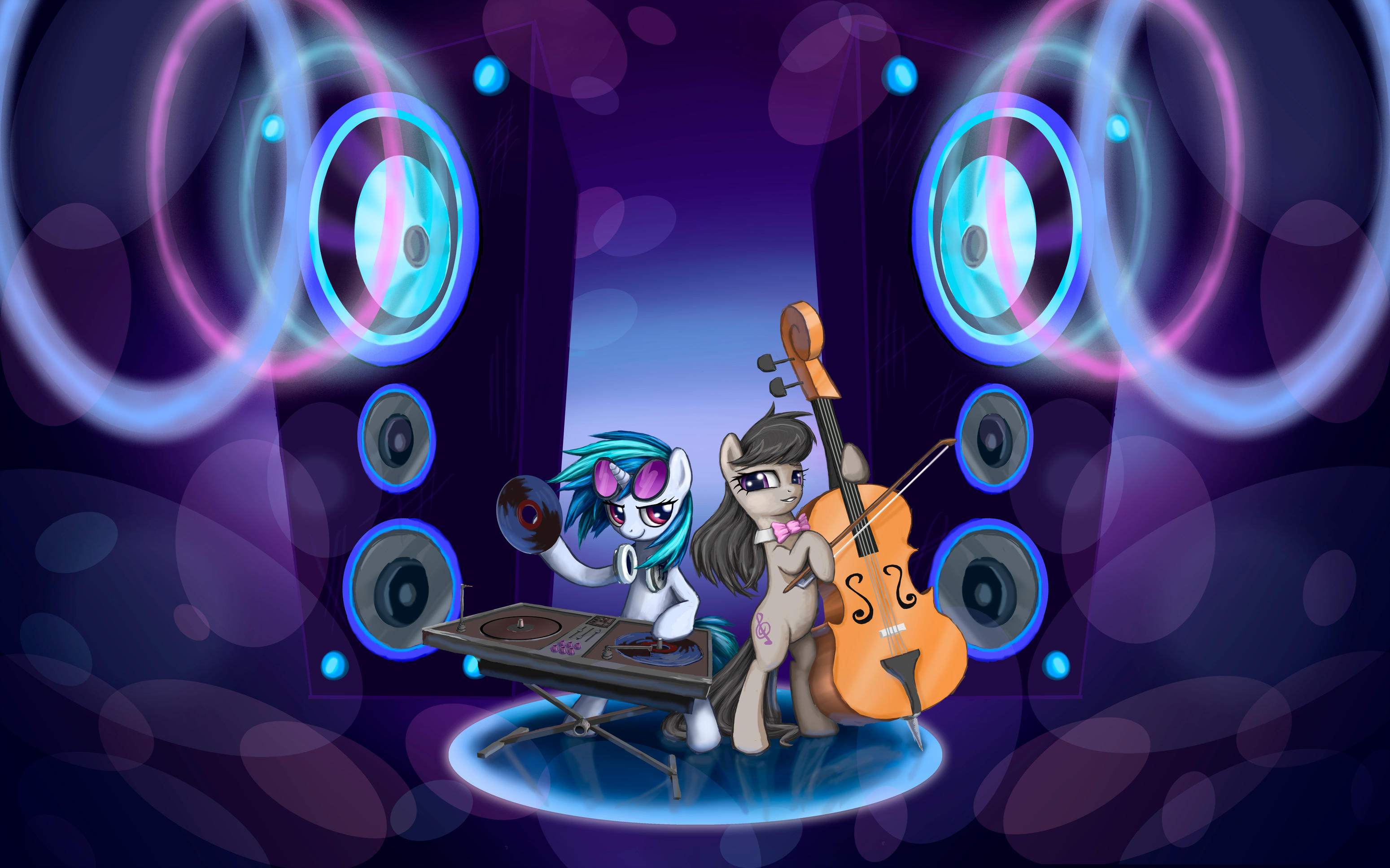 Vinyl Scratch and Octavia Melody by INowISeeI