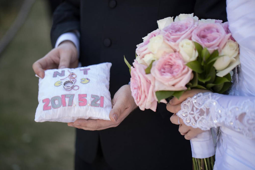 Wedding cushion by MeeYungCreations