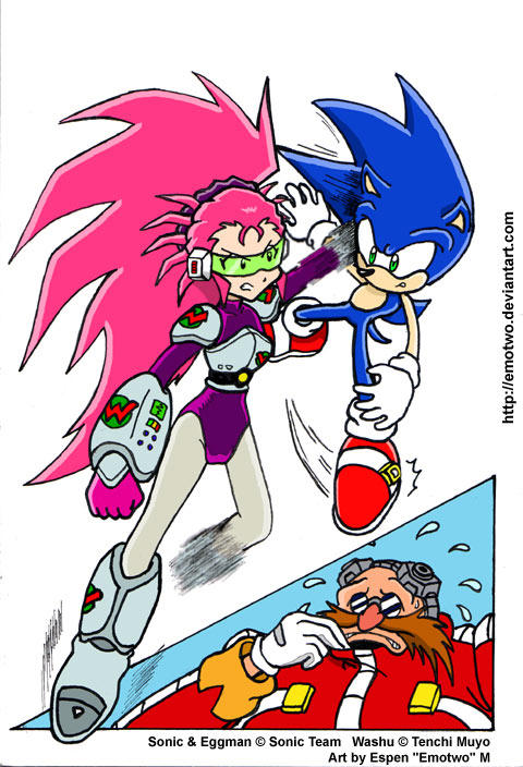 Sonic Vs Battlesuit Washu by emotwo