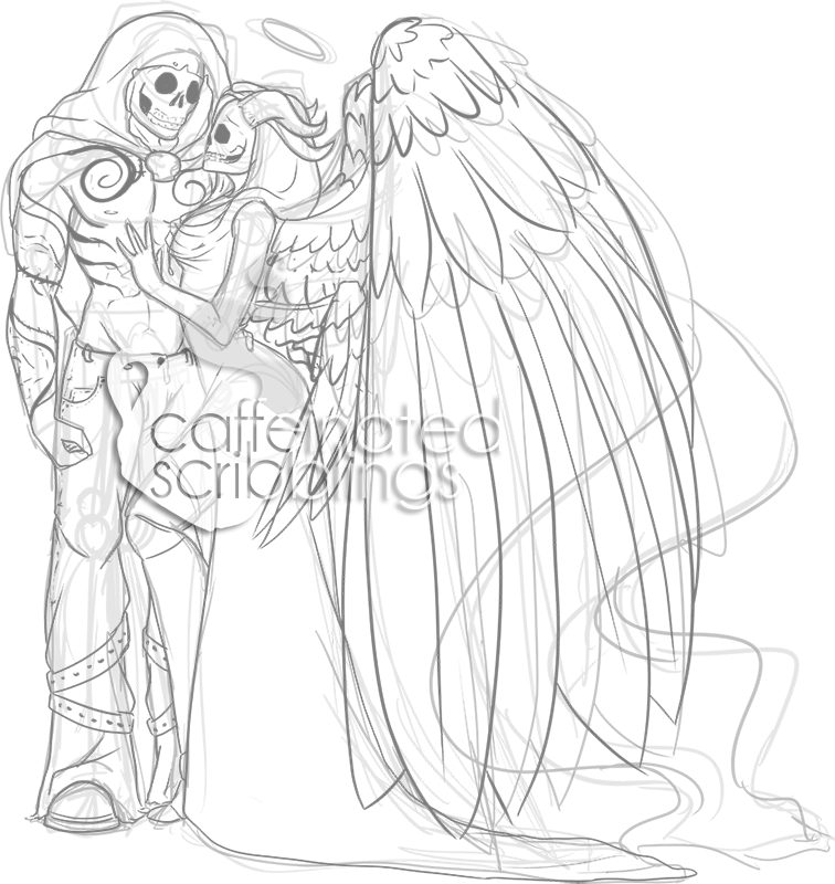 Sister Skull WIP by caffeine-scribbles