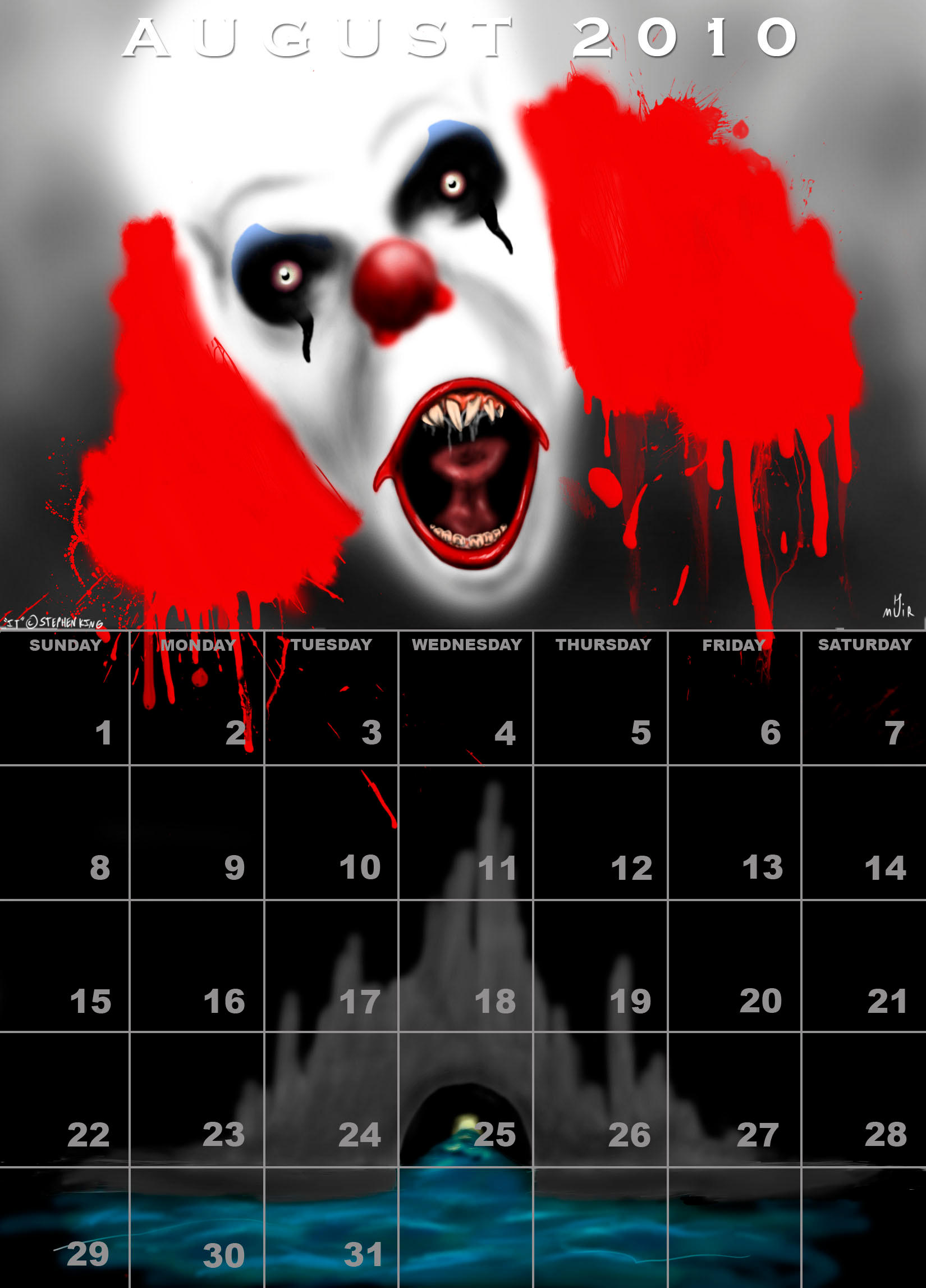 Pennywise Calendar August 2010 By Canookian On DeviantArt