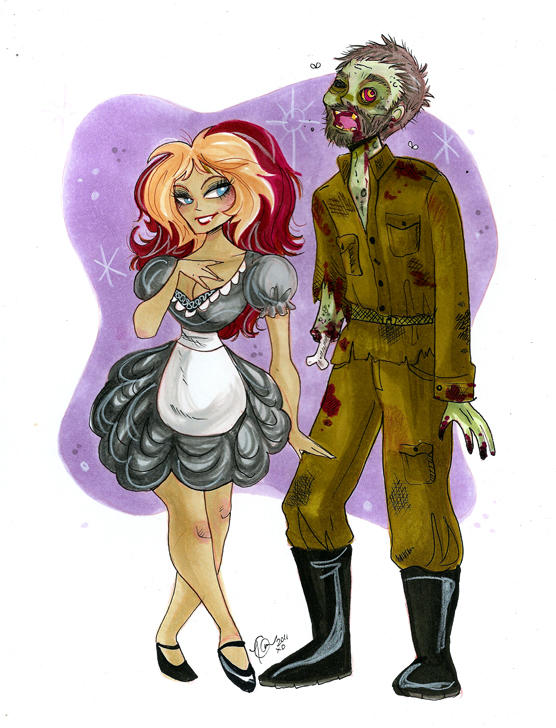 Magenta and WW2 Zombie commission by TracyLeeQuinn
