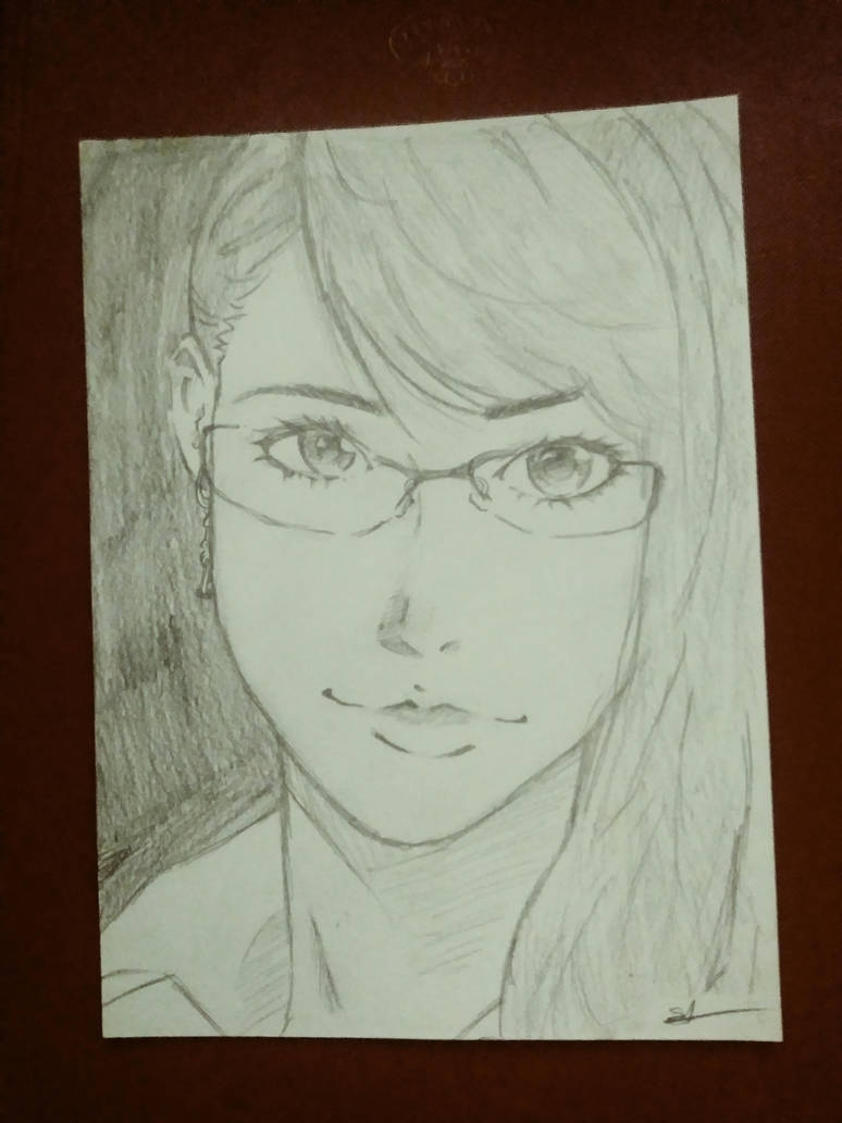 Anime Girl With Glasses Sketch By Straisprout On Deviantart