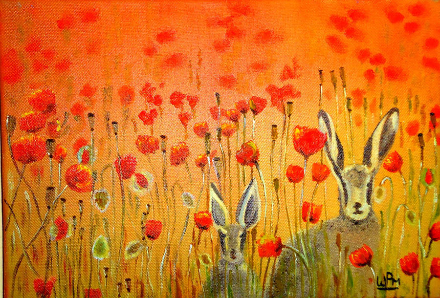 Hares in the poppies by WendyMitchell Hares in the poppies by WendyMitchell