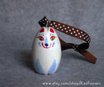 Kitsune White Fox Ornament by KazFoxsen