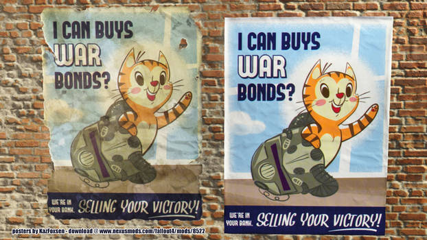 Fallout War Bond LOL Cat Poster by KazFoxsen