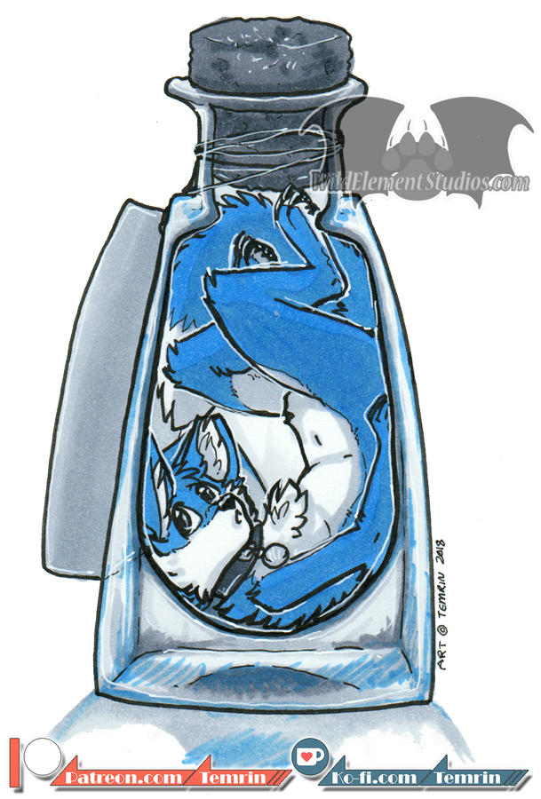 Inktober 2018 - Bottle/Bozo by Temrin