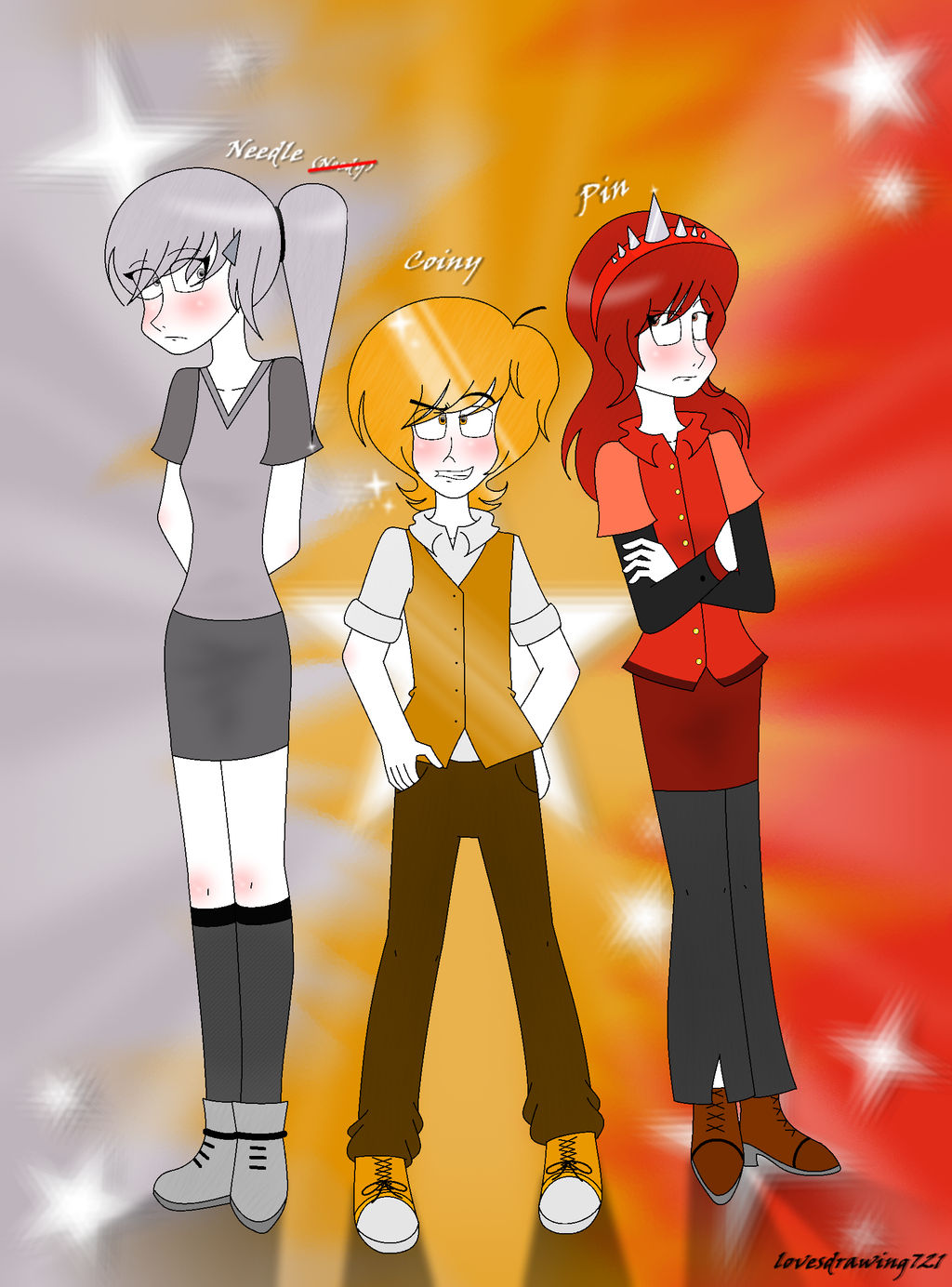 Needle, Coiny and Pin by lovesdrawing721 on DeviantArt