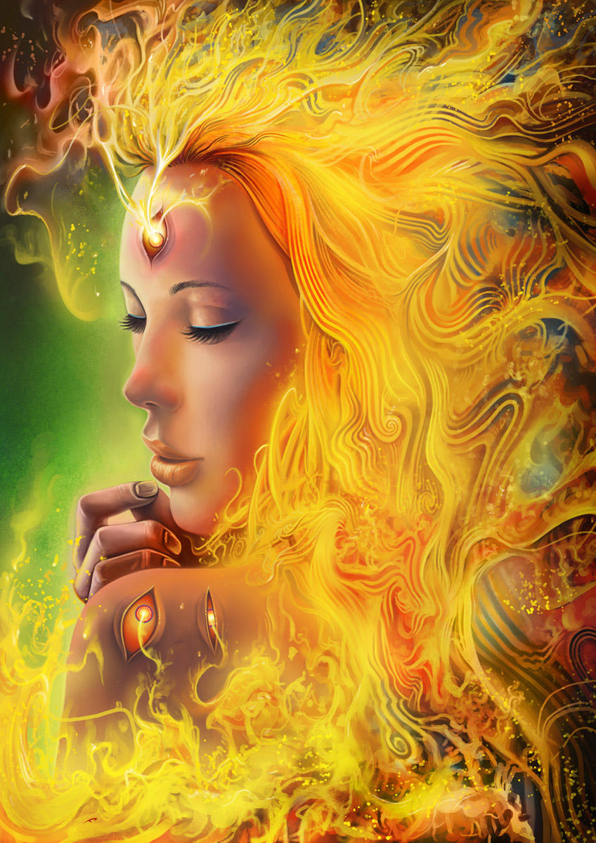 En En - Fire Hair by Lun-art