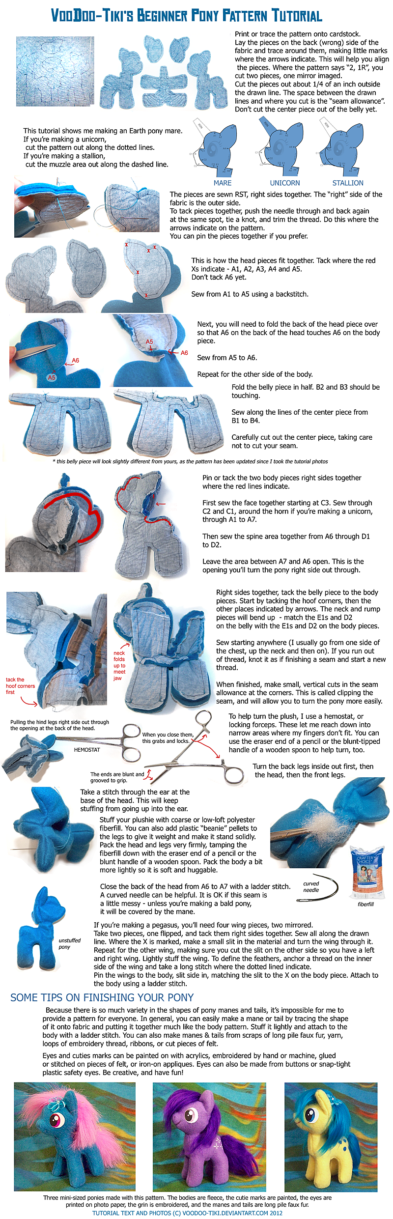 Beginner Pony Plushie Tutorial by Voodoo-Tiki