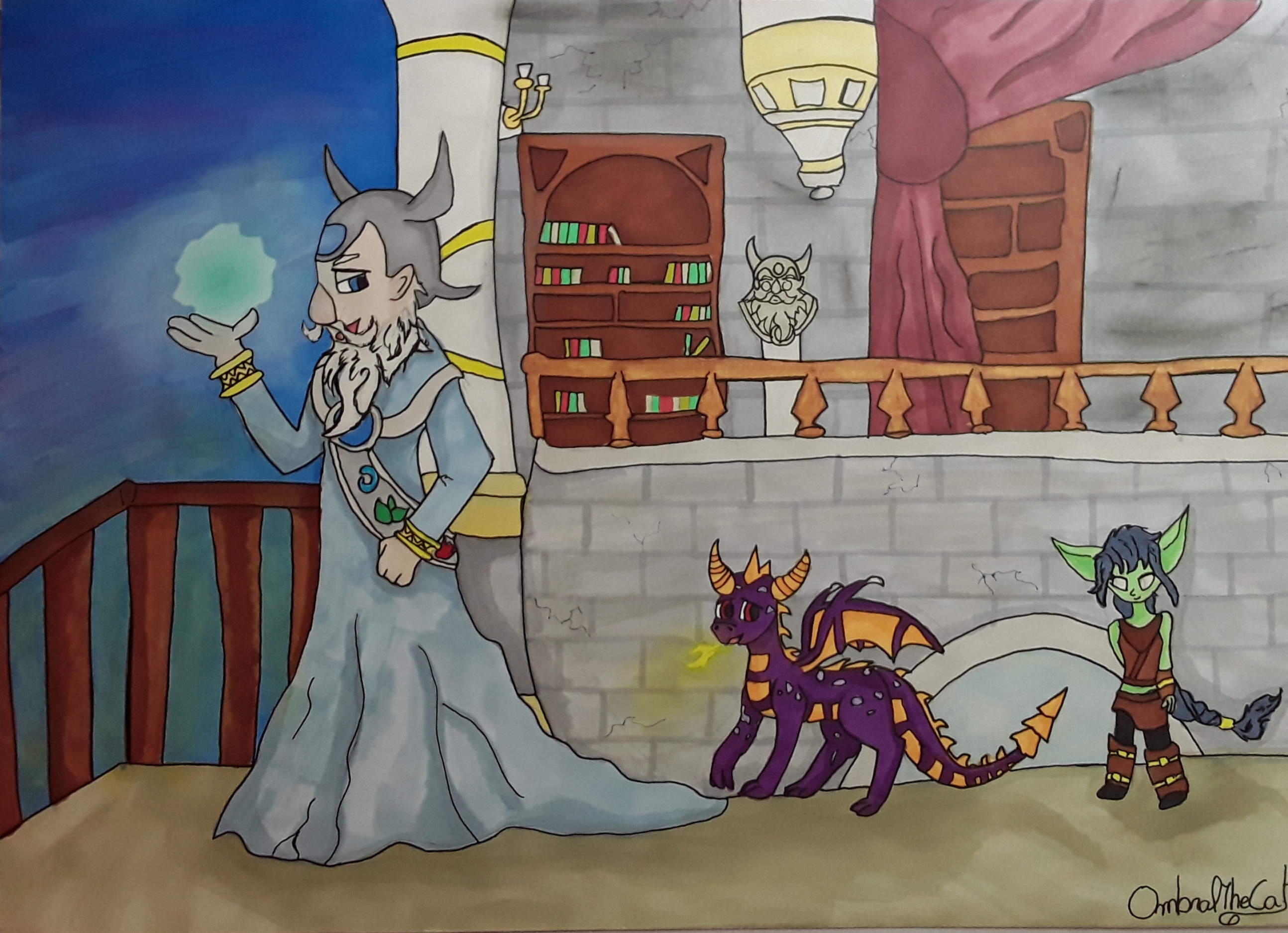 Master Eon, Spyro(kid) and Stealth Elf(kid) by OmbralTheCat on DeviantArt