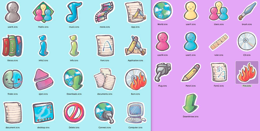 Crayons Icon Set -WIP by gabo-the-baka