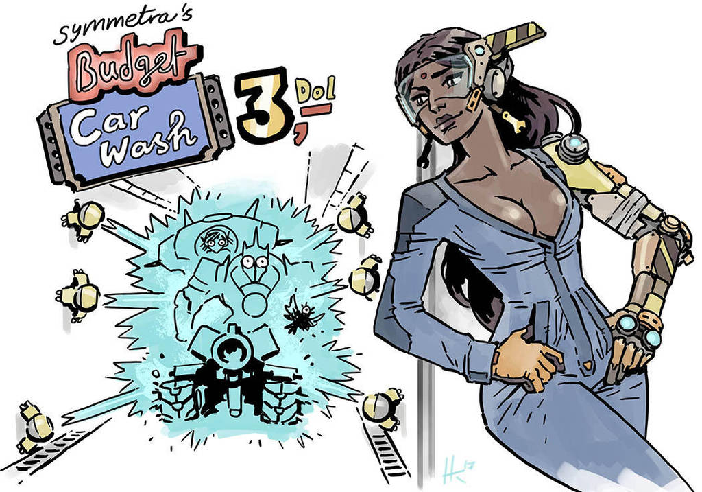 Fanart Friday Patreon Edition - Symmetra Car Wash by nehsan-darke