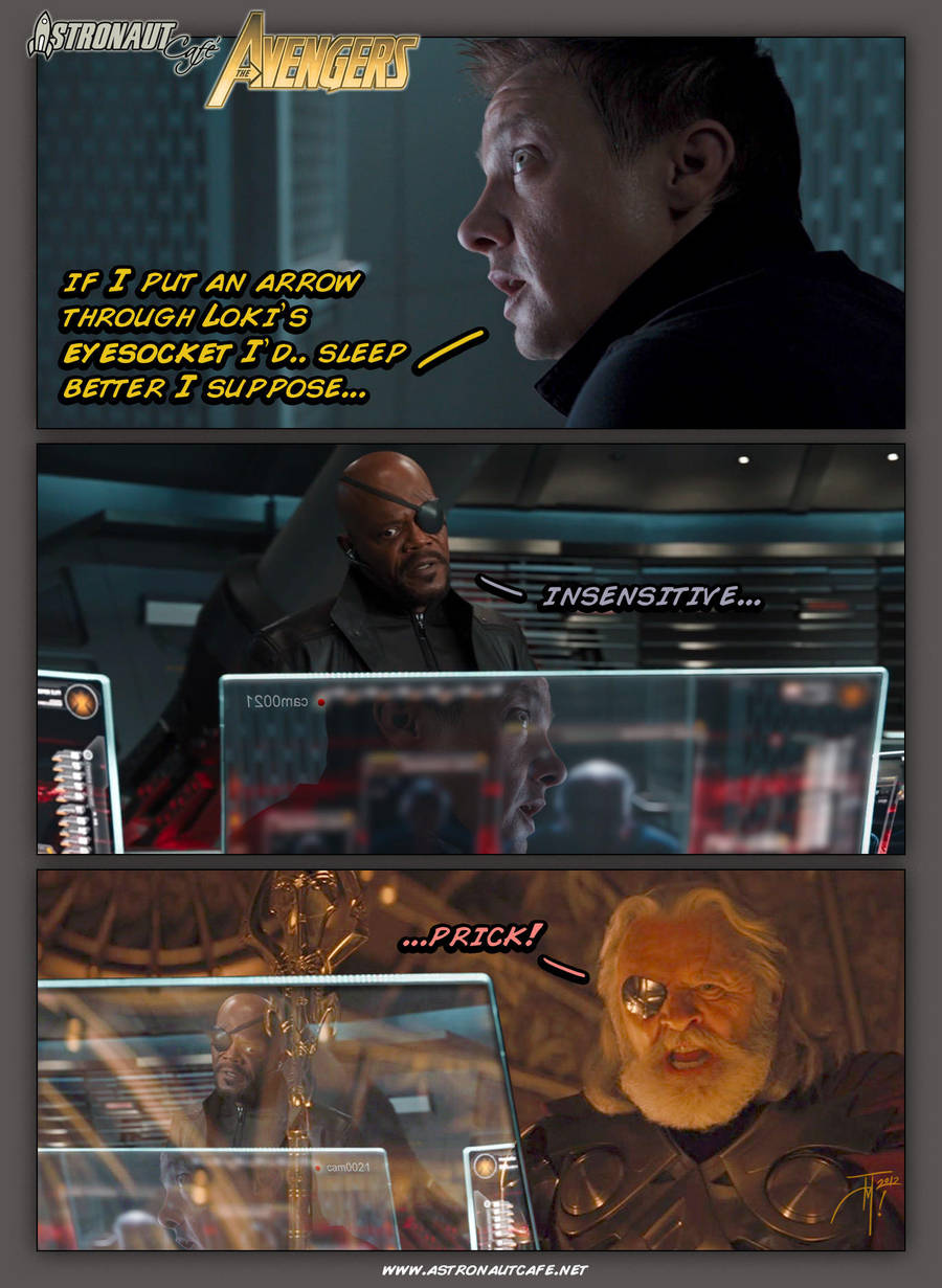 Astronaut Cafe vs Avengers - Security Cams by elasticdragon