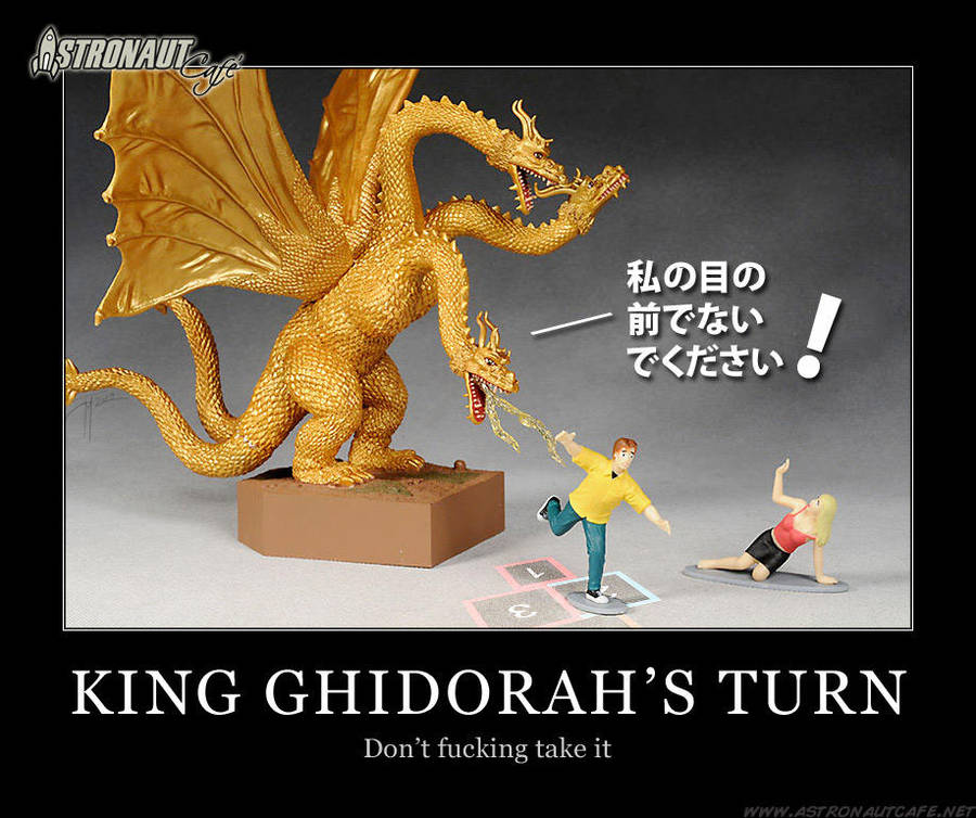 Astronaut Cafe vs Godzilla - King Ghidora's Turn by elasticdragon