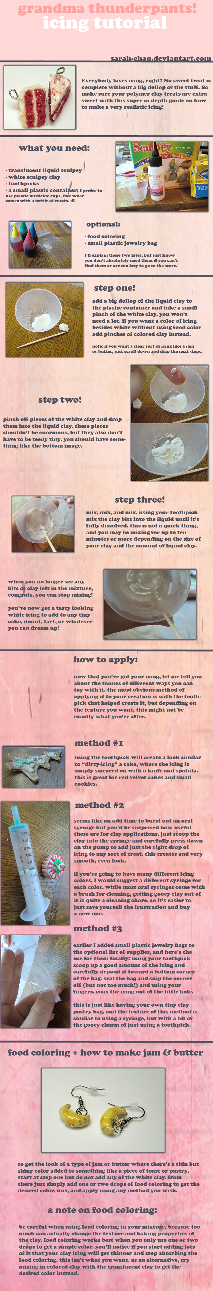 Polymer Clay ICING TUTORIAL :D by GrandmaThunderpants