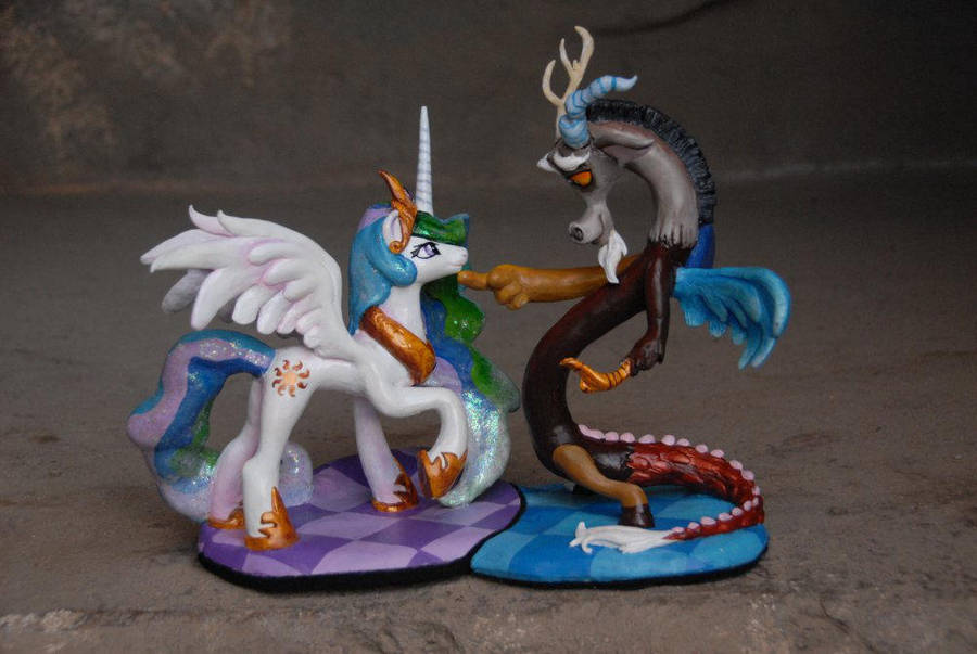MLP - Celestia and Discord Sculpt - Update by Miki-